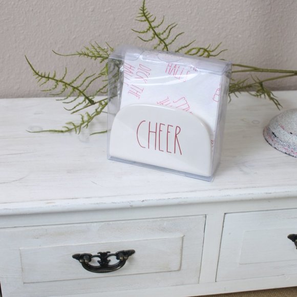 Rae Dunn "Cheer" Napkin Set NWT - Picture 2 of 2